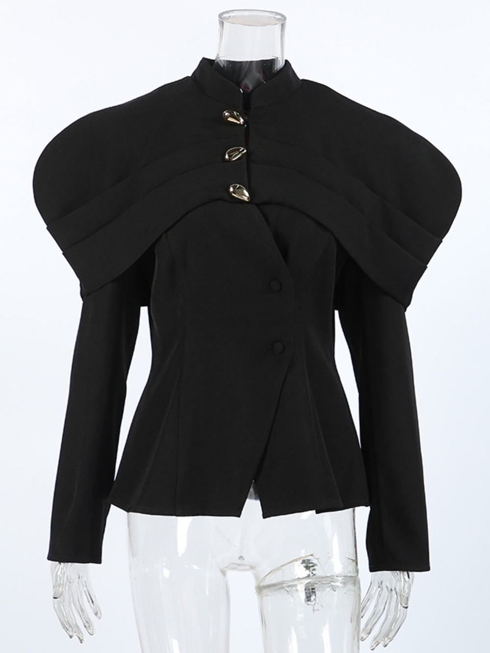 Cape-Style Button Up Outerwear - Picture 8 of 14